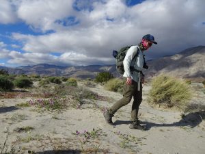 Nick walking across California desert