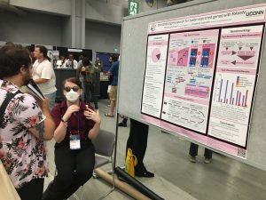 Meridia presents her poster at the Evolution conference